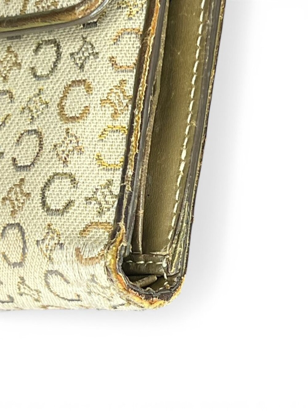 Celine Macadam Canvas Womens Wallet With Metal Logo Accent Beige & Brown - Picture 9 of 9